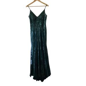 Prom Cinderella Divine Green Sequin Shimmer Mermaid Corset Formal Dress 10
